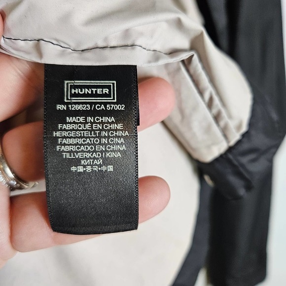 Hunter‎ Original Swing Jacket Women's L Black Hooded Cinch Waist Lightweight - Picture 12 of 14